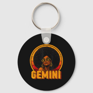 Tvillingarnas Drottning Retro Vintage Afro Kvinna Nyckelring