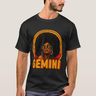Tvillingarnas Drottning Retro Vintage Afro Kvinna T Shirt