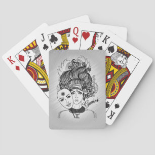Tvillingarnas maskerade dam Zodiaken Casinokort
