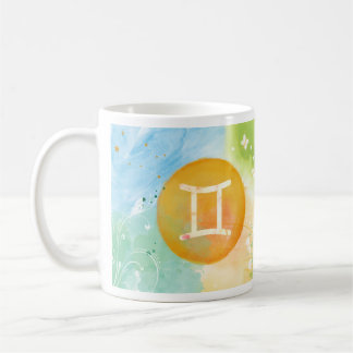 Tvillingarnas Pastell Akvarell Astrologi Stjärntec Kaffemugg