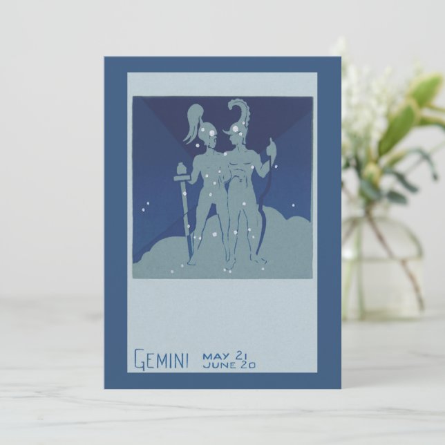Tvillingarnas stjärnbild Vintage Zodiak Astrologi (Stående Fram)
