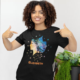 Tvillingarnas stjärnbild Zodiak Vattenfärg Stjärna T Shirt