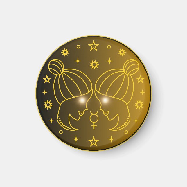 Tvillingarnas stjärntecken Emblem | Minimalt himme Magnet (Framsidan)