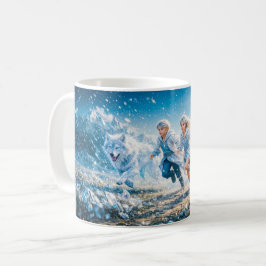 Tvillingarnas stjärntecken med tvillingbarn och vi kaffemugg