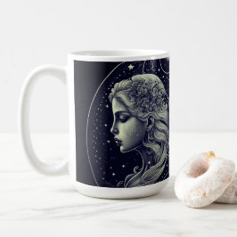 Tvillingarnas stjärntecken svart och guld kaffemugg