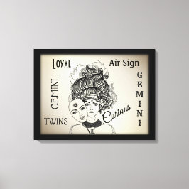 Tvillingarnas stjärntecken symbol Ramad dukad Canv Canvastryck