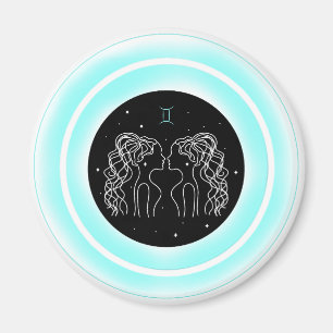 Tvillingarnas symbol – Minimalt astrologiskt emble Magnet