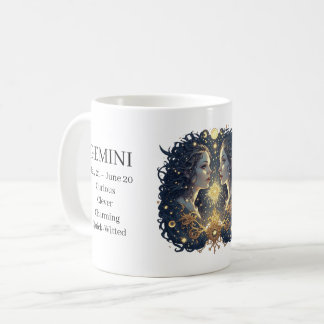 Tvillingarnas Zodiak Celestial Konst & Anpassade E Kaffemugg