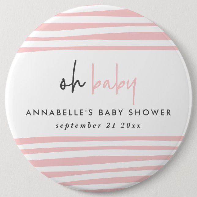Tvillingbabydusch rosa blue modern typography part knapp (Framsida)