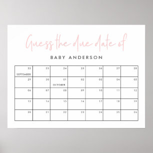 Tvillingbabydusch rosa giftigt modern typografi poster