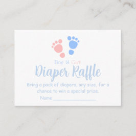 Tvillingbabyklipp Diaper Raffle med pojke och flic Tilläggskort