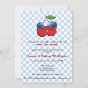 Tvillingbabypojkar Baby Shower Platt Kort