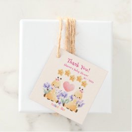 Tvillingbabyskor | Cute Giraffe Baby Shower Gåvor Etiketter