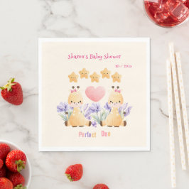 Tvillingbabyskor | Cute Giraffe Baby Shower Pappersservett