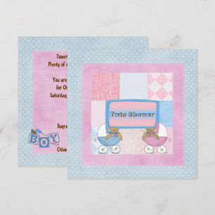 Tvillingbabyskor Inbjudningar