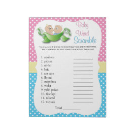 Tvillingbabyskor - två ärtor i ett Pod Ord-spel Anteckningsblock