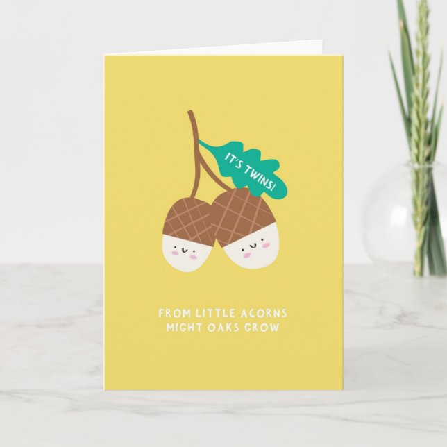 Tvillingbabyvykort Kort (Framsida)