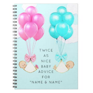 Tvillingbarns Baby Shower Anteckningsbok