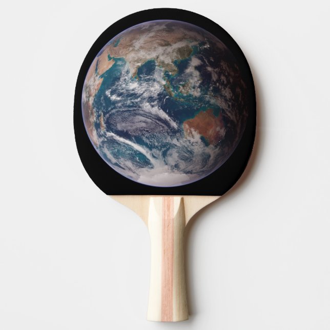 Tvillingblåa kulor - Öst - Planet Jorden NASA-bild Pingisracket (Framsidan)