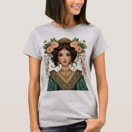 Tvillingblommor damer | Elegant blomsterkonst bakr T Shirt