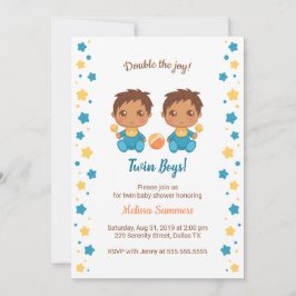 Tvillingbojor, babykläder 2 inbjudningar