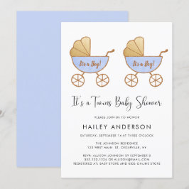 Tvillingbojor Vattenfärgsbärare Babyskreglage Inbjudningar