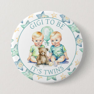 Tvillingboys Baby Shower Gigi ska vara Knapp