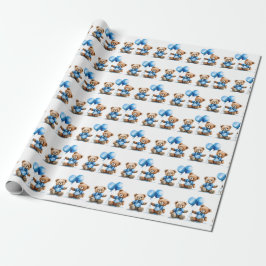 Tvillingfack för vattenfärgad Nalle Presentpapper