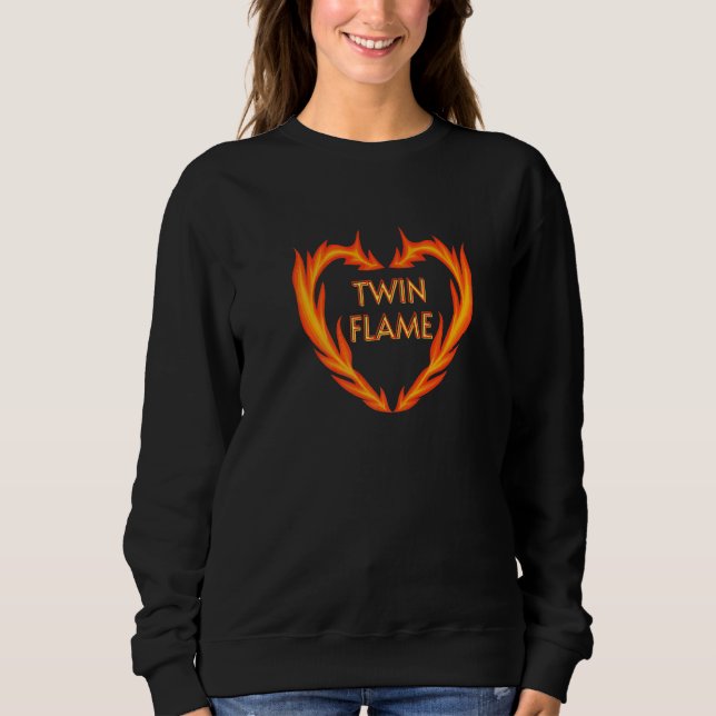 Tvillingflamma Eld Hjärta T Shirt (Framsida)