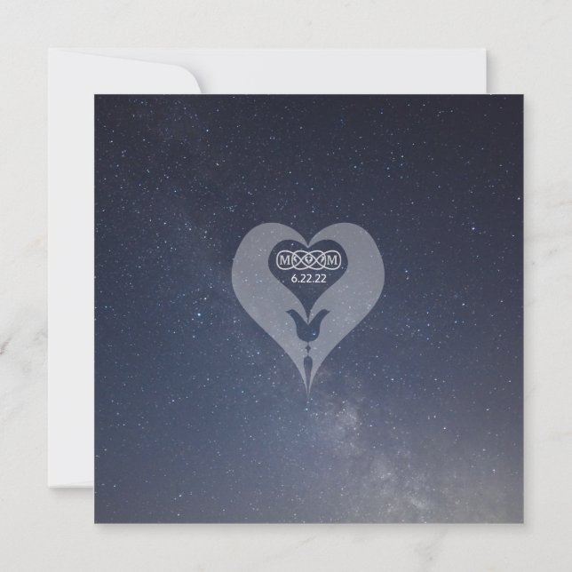 Tvillingflamma Tack Bordskort Spara Datumet (Baksida)