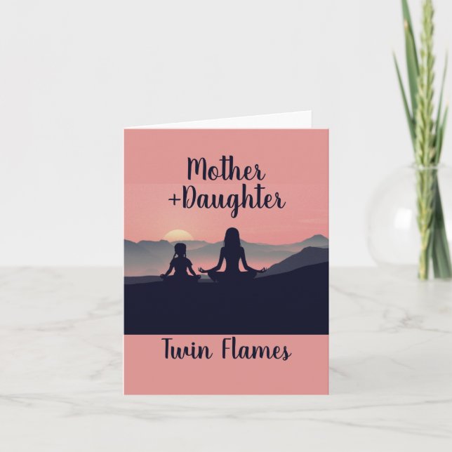 Tvillingflammor för mamma och dotter kort (Framsida)