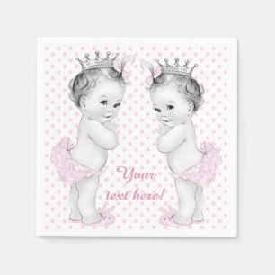 Tvillingflicka Babyshower Pappersservett