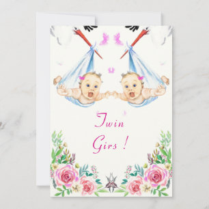 Tvillingflickor! Lönsam inbjudan till Stork Baby S