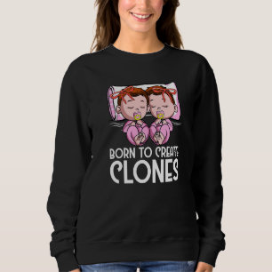 Tvillingflickor Pappa Mamma Född för att skapa klo T Shirt