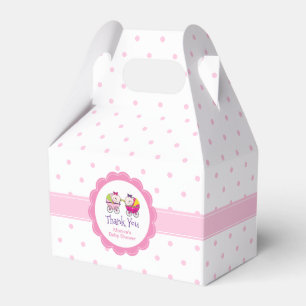Tvillingflickor Rosa Prickar Baby Shower Förmånslå Presentaskar