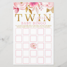 Tvillingflickors babykläder Bingo-spel - Rosa & Gu