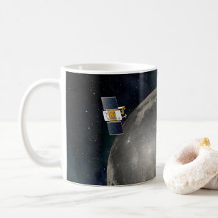 Tvillinggrafik som omger Måne. Kaffemugg