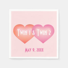Tvillinghjärtan flicka pappersservett