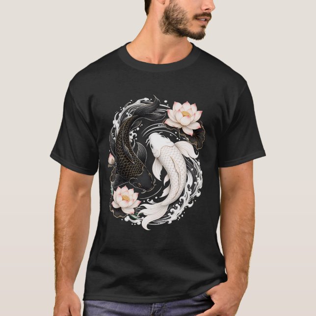 Tvillingkarpfiskar, Yin-Yang harmoni T Shirt (Framsida)