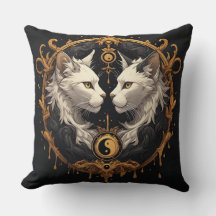 Tvillingkatt Yin Yang-skulptur