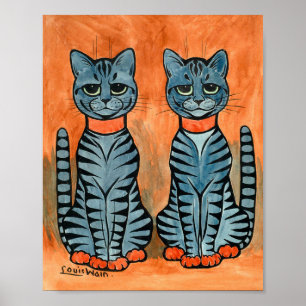 Tvillingkatter av Louis Wain Poster