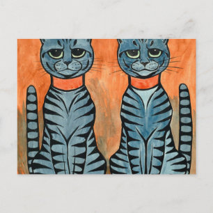 Tvillingkatter Av Louis Wain Vykort
