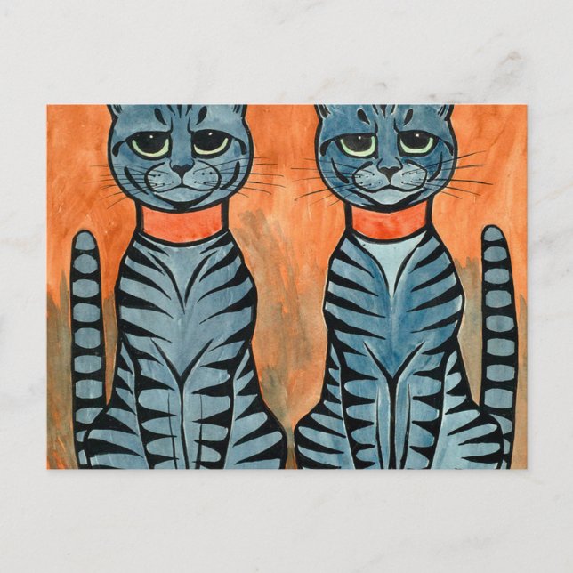 Tvillingkatter Av Louis Wain Vykort (Framsida)