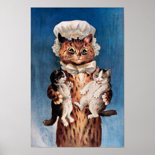 Tvillingkatter, Louis Wain Poster