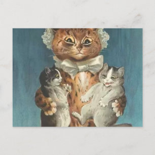 Tvillingkatter Louis Wain Vykort