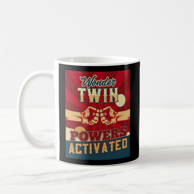  tvillingkraft Aktiverad Twillingar Syskon Childre Kaffemugg (Vänster)