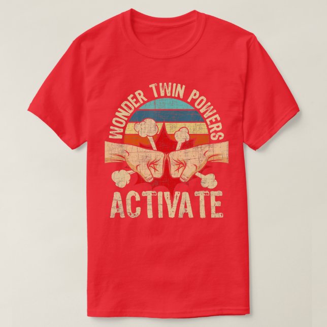  tvillingkraft Aktiverar Twillingar Brother Sister T Shirt (Design framsida)