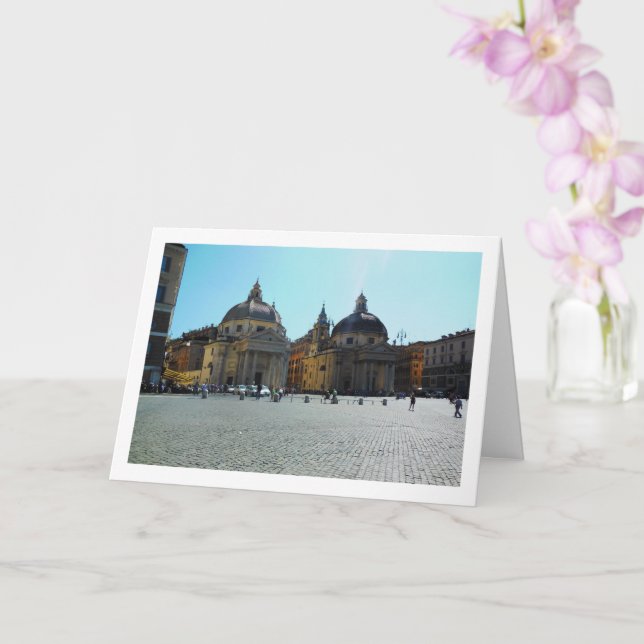 Tvillingkyrkorna, Piazza Del Popolo, Rom, Italien Kort (Orkide)