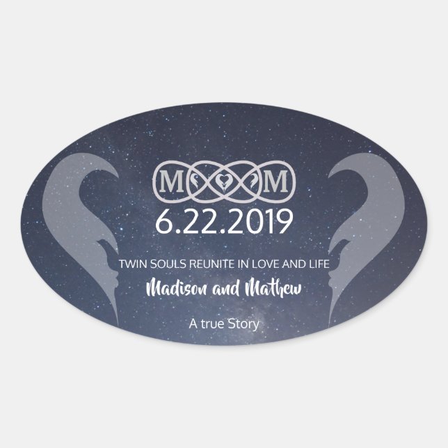 Tvillinglames-stickers Ovalt Klistermärke (Framsida)