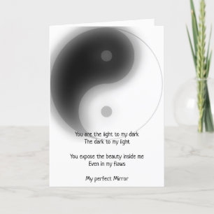 Tvillinglammör min Spegel Yin Yang Dikt Helgkort